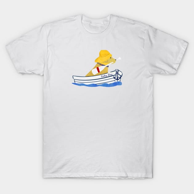 Nautical Preppy Yellow Lab Aboard The Salty Dog T-Shirt by emrdesigns